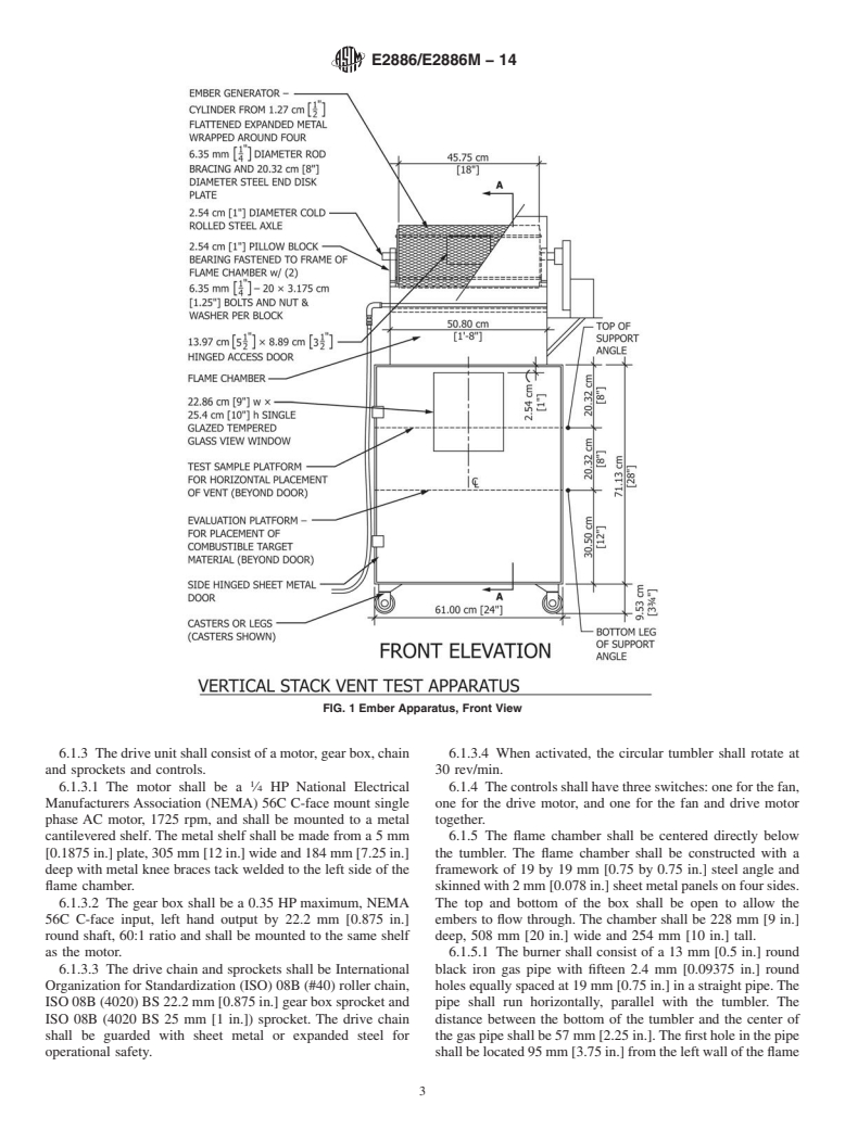 ASTM E2886/E2886M-14 - Standard Test Method for Evaluating the Ability of Exterior Vents to Resist the Entry  of Embers and Direct Flame Impingement