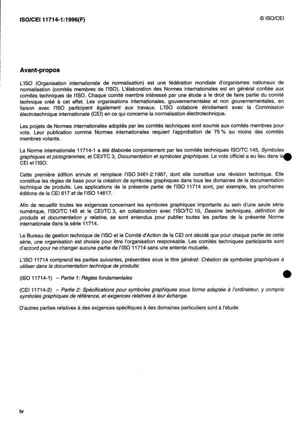 ISO/IEC 11714-1:1996 ISO/IEC 11714-1:1996 - Création de symboles graphiques a utiliser dans la documentation technique de produits - Page 4 preview