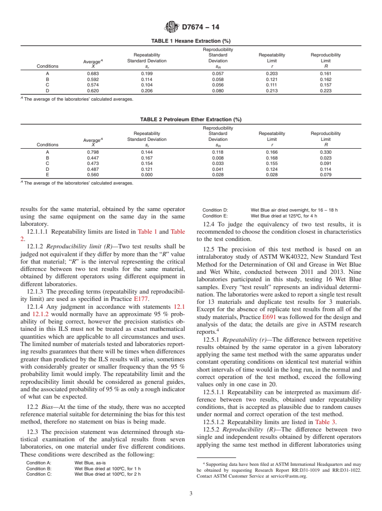 ASTM D7674-14 - Standard Test Method for  Hexane/Petroleum Ether Extract in Wet Blue and Wet White