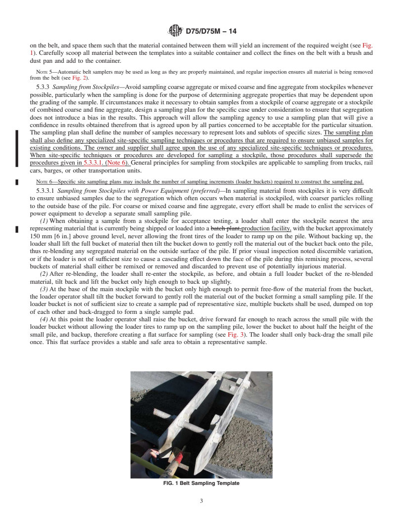 REDLINE ASTM D75/D75M-14 - Standard Practice for  Sampling Aggregates