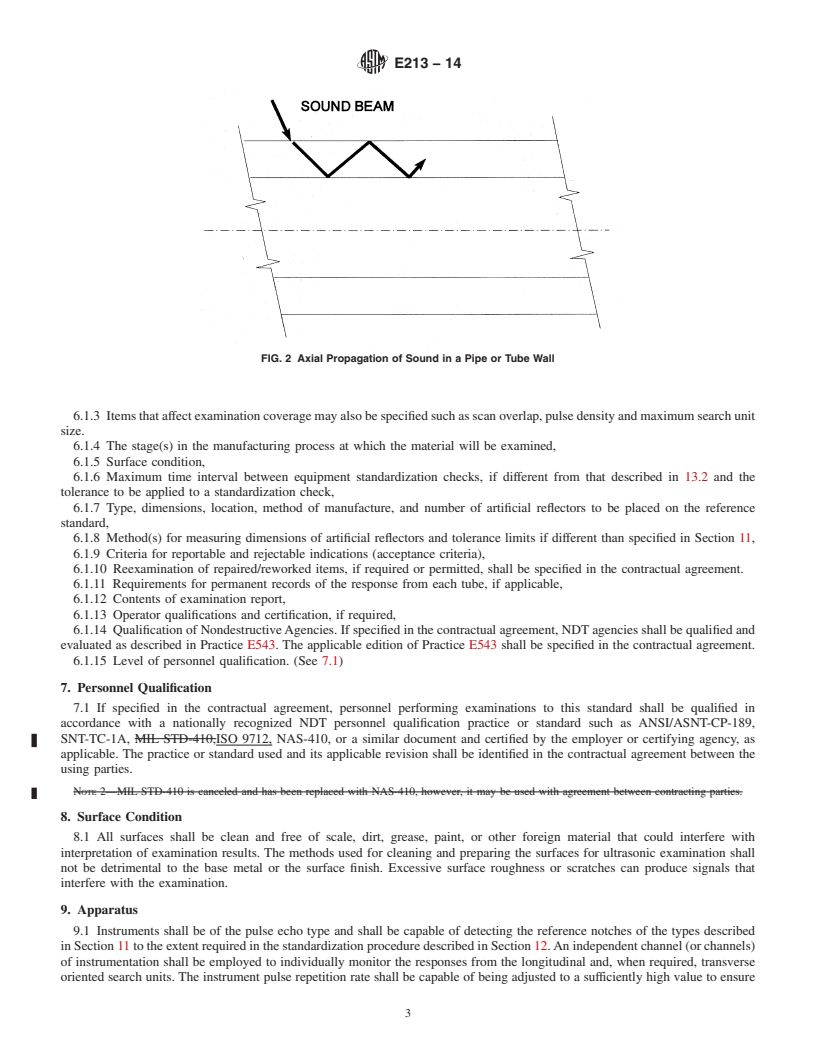 REDLINE ASTM E213-14 - Standard Practice for  Ultrasonic Testing of Metal Pipe and Tubing