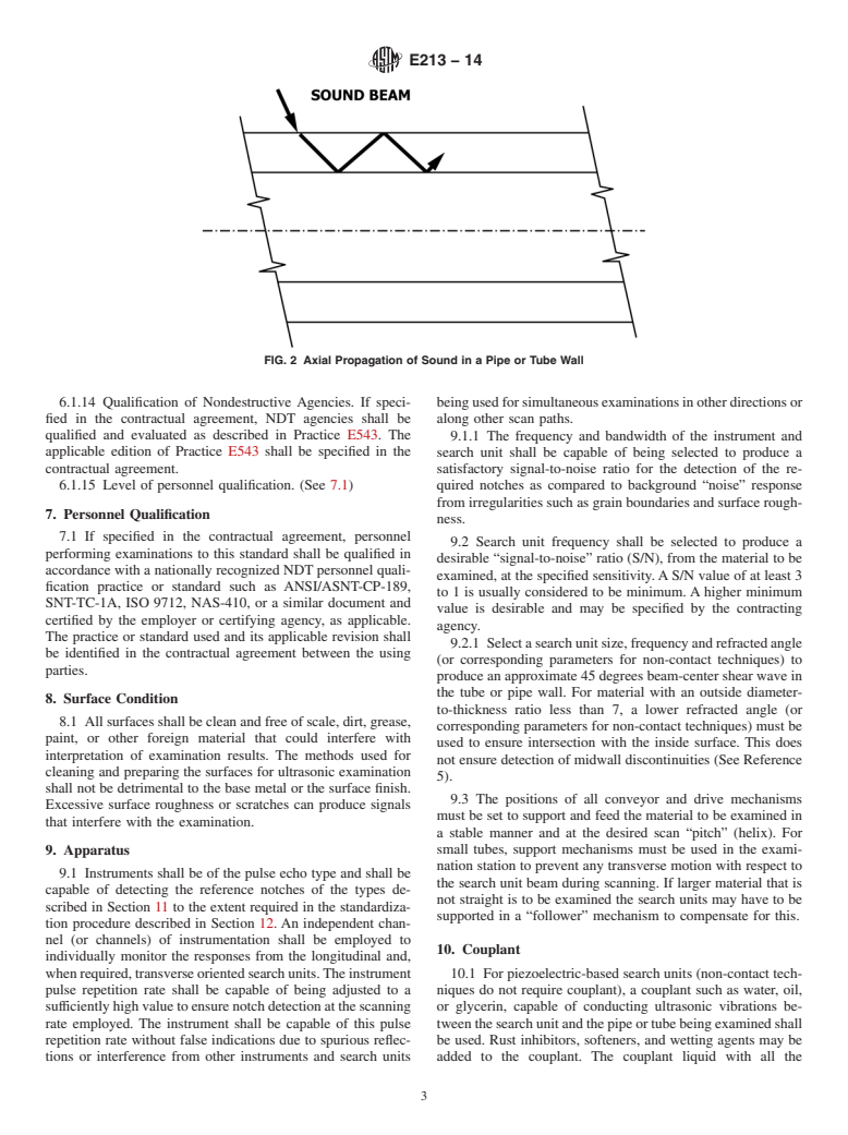 ASTM E213-14 - Standard Practice for  Ultrasonic Testing of Metal Pipe and Tubing