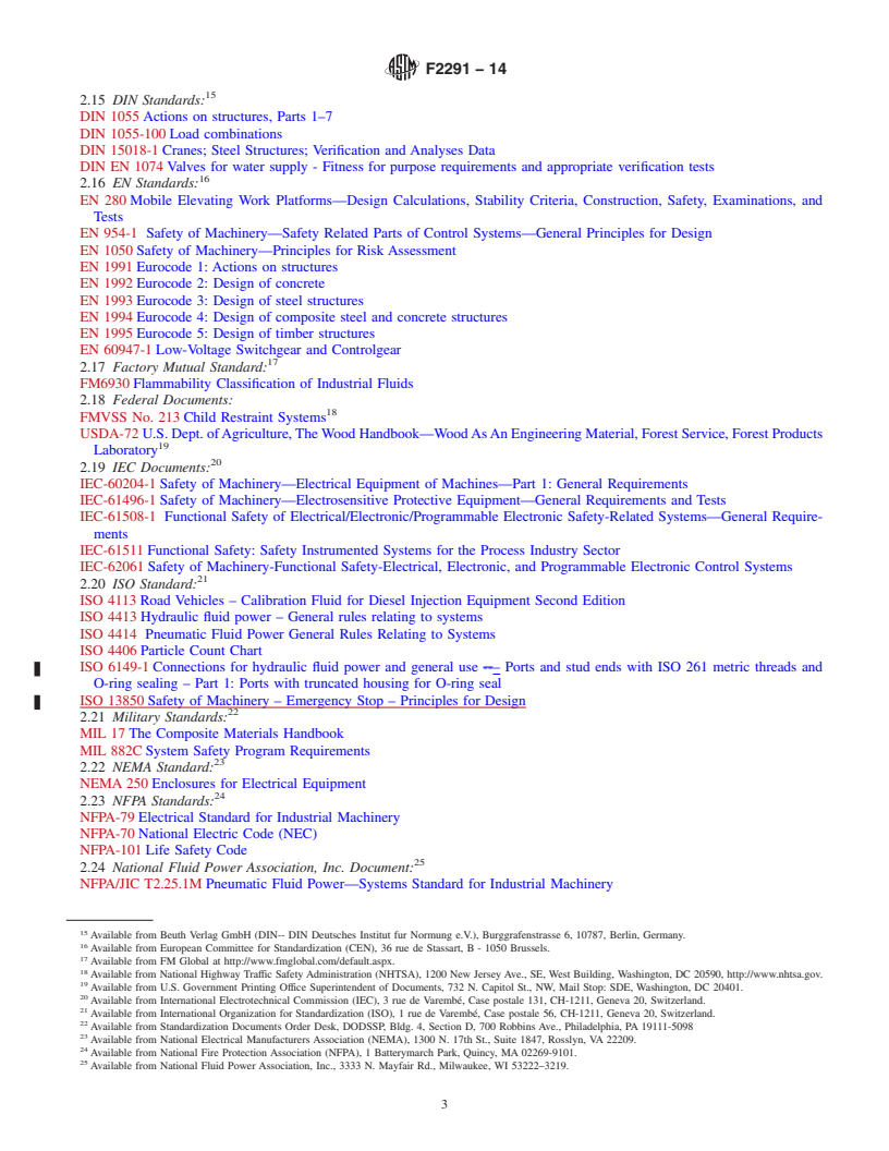 REDLINE ASTM F2291-14 - Standard Practice for  Design of Amusement Rides and Devices