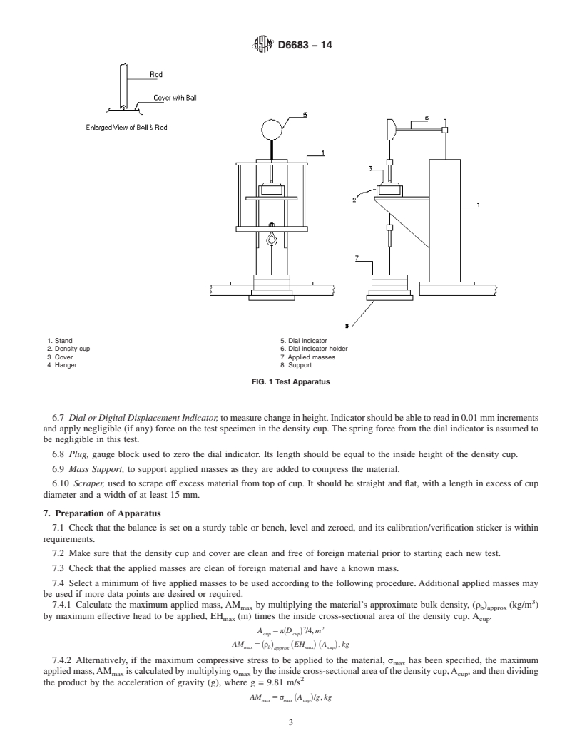 REDLINE ASTM D6683-14 - Standard Test Method for Measuring Bulk Density Values of Powders and Other Bulk Solids  as Function of Compressive Stress