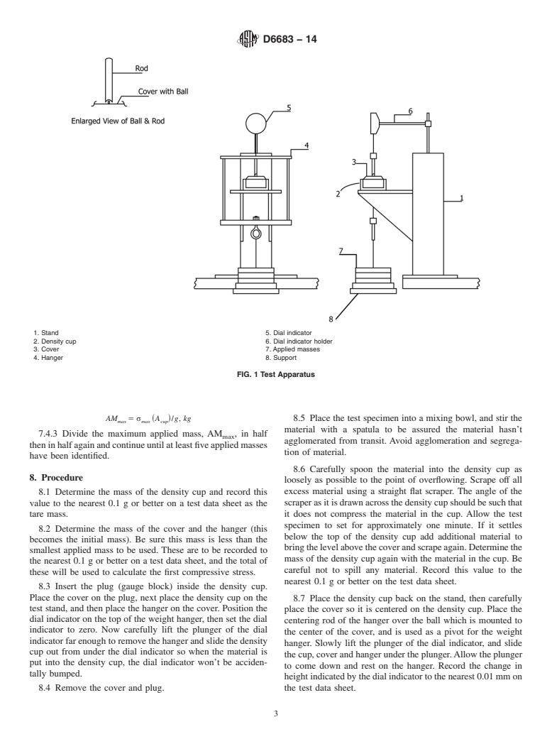 ASTM D6683-14 - Standard Test Method for Measuring Bulk Density Values of Powders and Other Bulk Solids  as Function of Compressive Stress