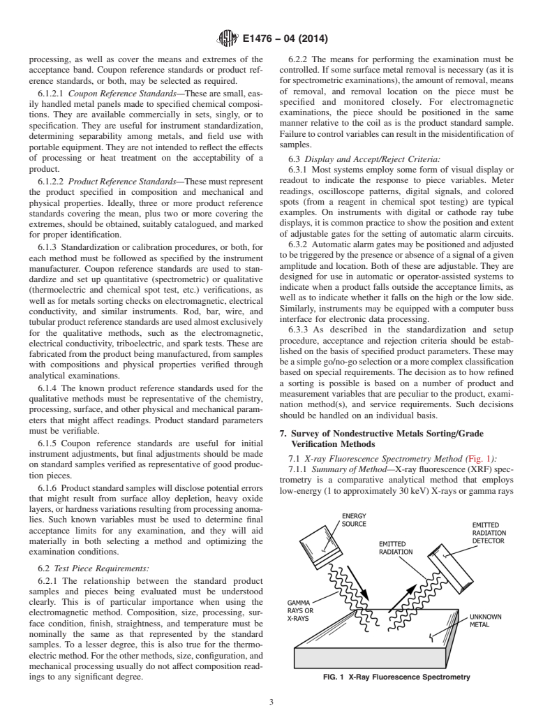 ASTM E1476-04(2014) - Standard Guide for  Metals Identification, Grade Verification, and Sorting