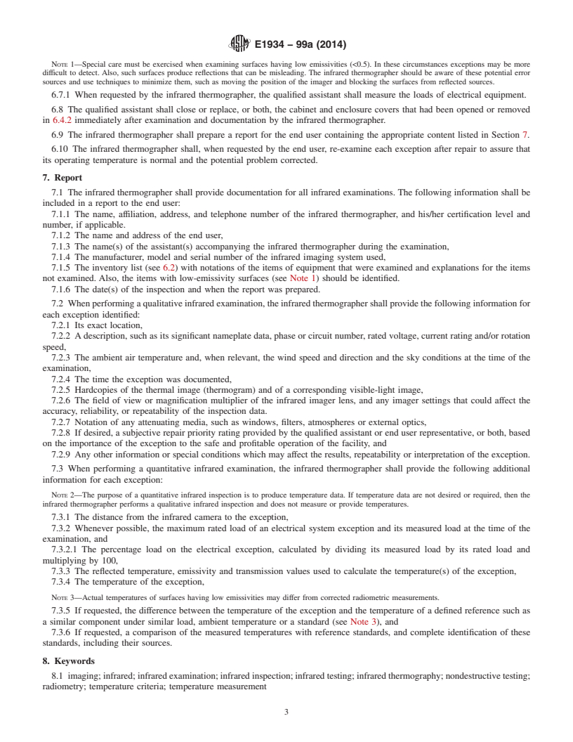 REDLINE ASTM E1934-99a(2014) - Standard Guide for  Examining Electrical and Mechanical Equipment with Infrared  Thermography