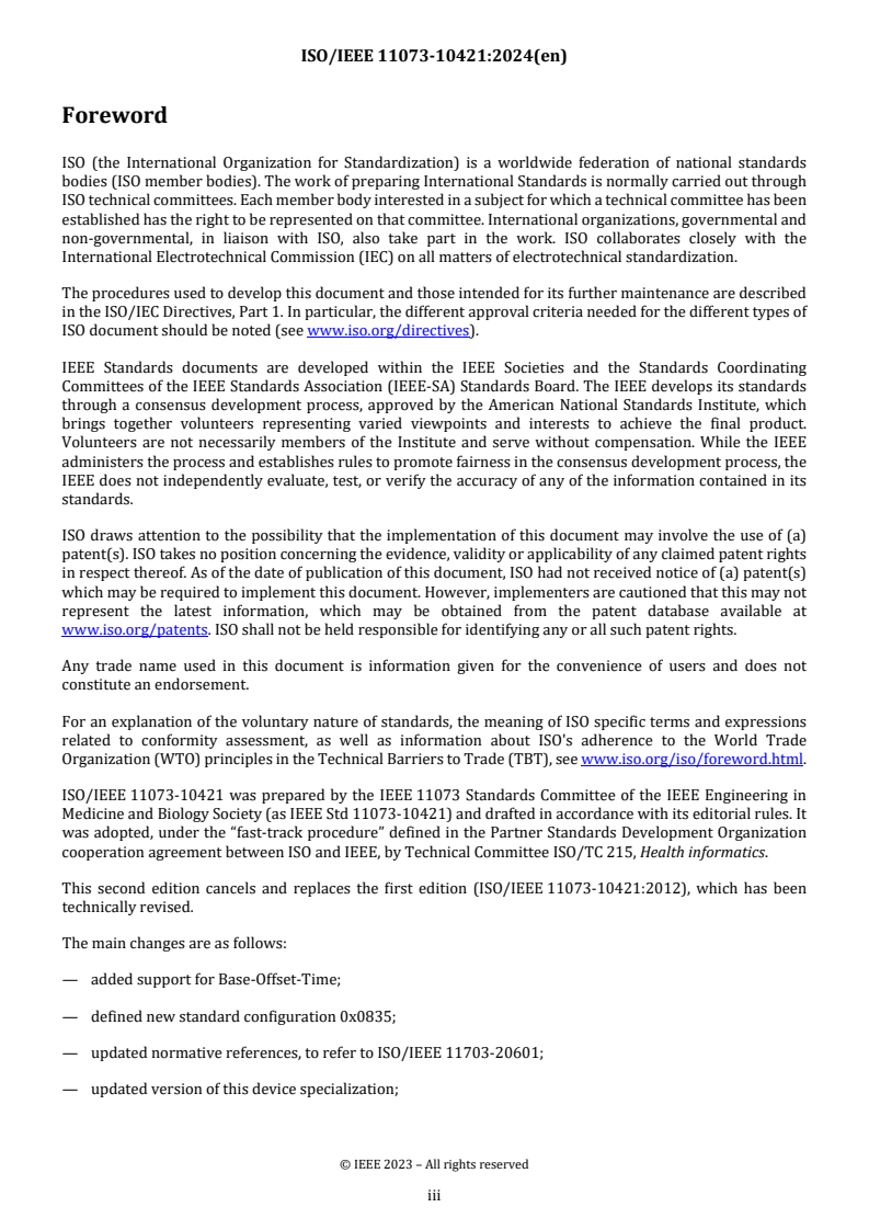 ISO/IEEE 11073-10421:2024 - Health informatics — Device interoperability — Part 10421: Personal health device communication — Device specialization — Peak expiratory flow monitor (peak flow)
Released:26. 08. 2024