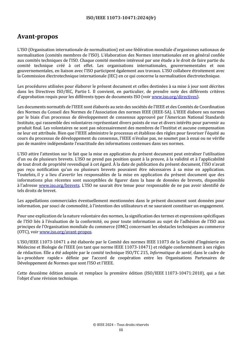 ISO/IEEE 11073-10471:2024 - Informatique de santé — Interopérabilité des dispositifs — Partie 10471: Communication entre dispositifs de santé personnels — Spécialisation des dispositifs — Concentrateur d’activités pour une vie autonome
Released:16. 09. 2024