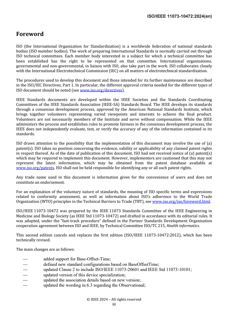 ISO/IEEE 11073-10472:2024 - Health informatics — Device interoperability — Part 10472: Personal health device communication — Device specialization — Medication monitor
Released:16. 09. 2024