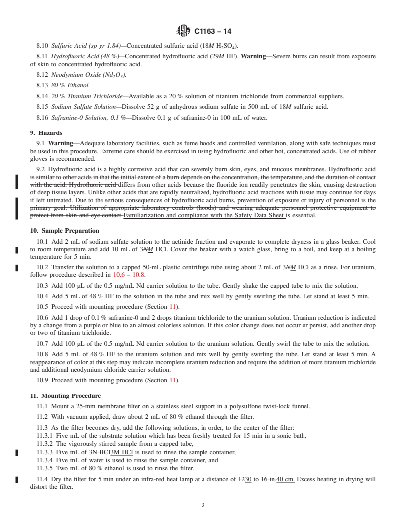 REDLINE ASTM C1163-14 - Standard Practice for  Mounting Actinides for Alpha Spectrometry Using Neodymium Fluoride