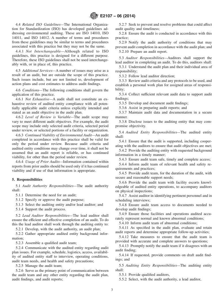 ASTM E2107-06(2014) - Standard Practice for  Environmental Regulatory Compliance Audits