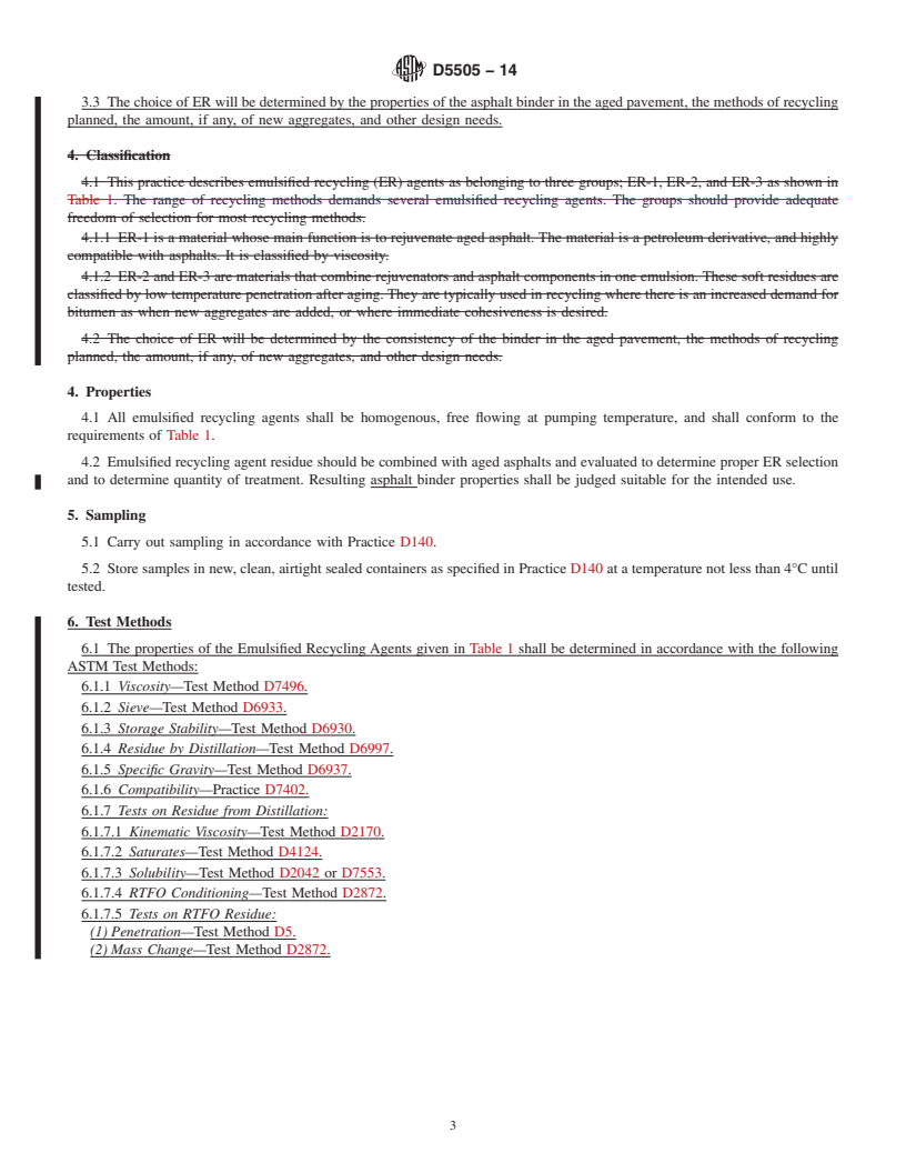 REDLINE ASTM D5505-14 - Standard Practice for  Classifying Emulsified Recycling Agents