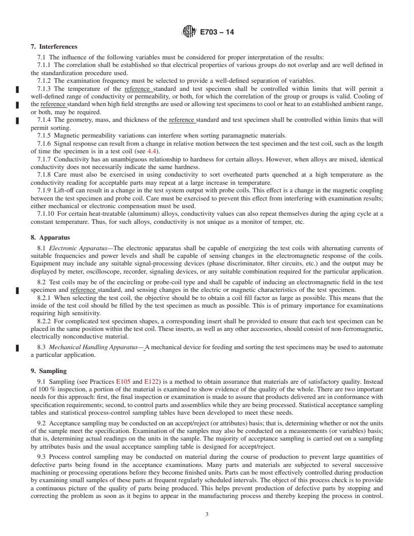 REDLINE ASTM E703-14 - Standard Practice for  Electromagnetic &#40;Eddy Current&#41; Sorting of Nonferrous Metals