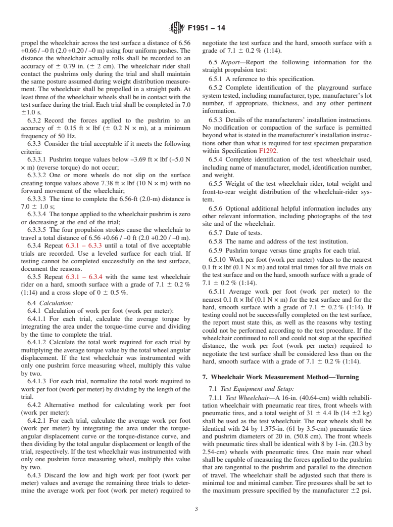 ASTM F1951-14 - Standard Specification for  Determination of Accessibility of Surface Systems Under and  Around Playground Equipment