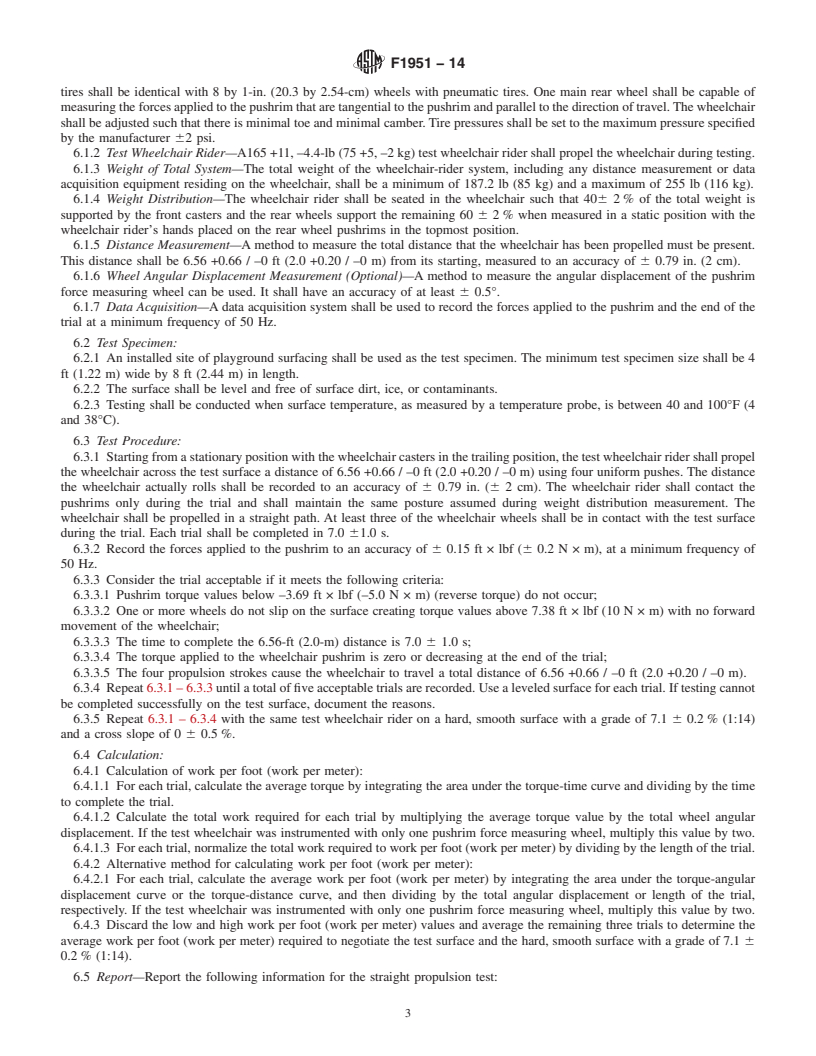 REDLINE ASTM F1951-14 - Standard Specification for  Determination of Accessibility of Surface Systems Under and  Around Playground Equipment