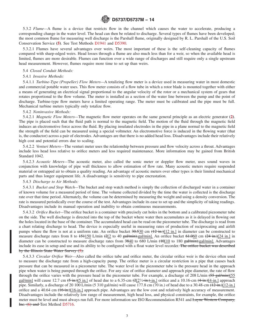 REDLINE ASTM D5737/D5737M-14 - Standard Guide for  Methods for Measuring Well Discharge