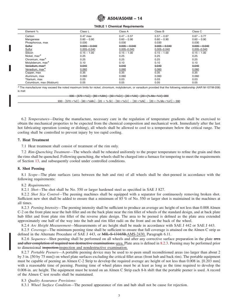 REDLINE ASTM A504/A504M-14 - Standard Specification for Wrought Carbon Steel Wheels