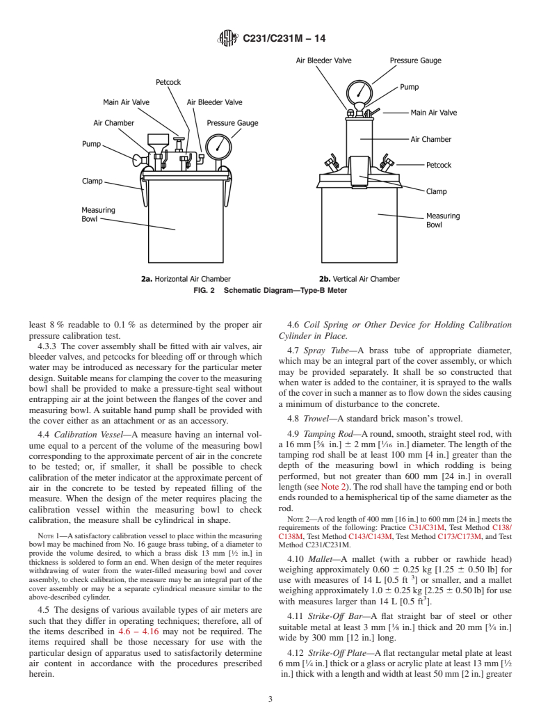 ASTM C231/C231M-14 - Standard Test Method for  Air Content of Freshly Mixed Concrete by the Pressure Method