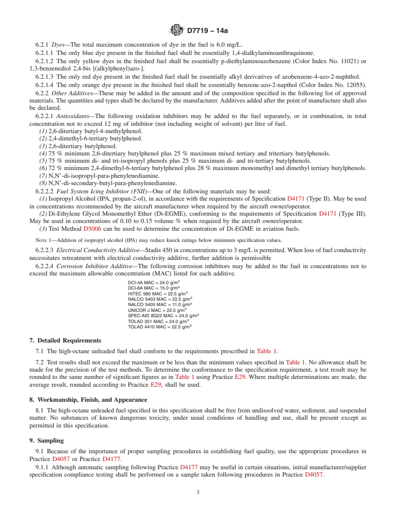 REDLINE ASTM D7719-14a - Standard Specification for  High-Octane Unleaded Fuel