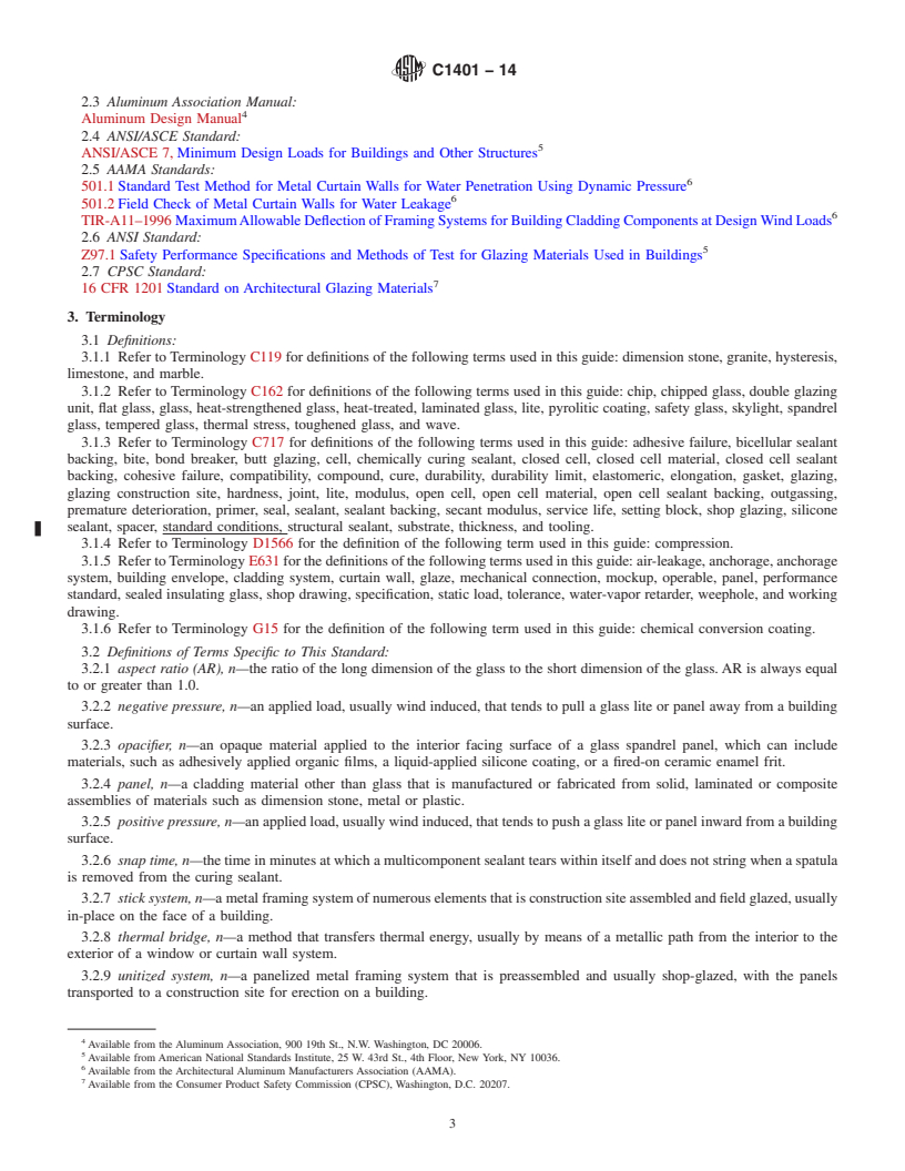 REDLINE ASTM C1401-14 - Standard Guide for  Structural Sealant Glazing