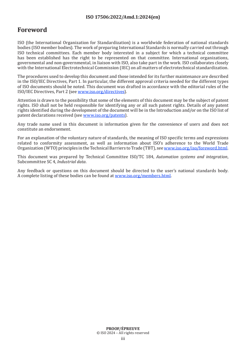 ISO 17506:2022/Amd 1 - Industrial automation systems and integration — COLLADATM digital asset schema specification for 3D visualization of industrial data — Amendment 1: Elements name and explanations
Released:12/5/2024