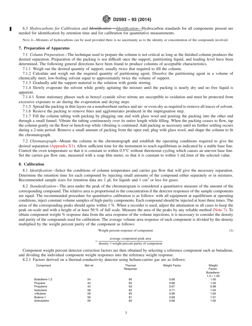 REDLINE ASTM D2593-93(2014) - Standard Test Method for  Butadiene Purity and Hydrocarbon Impurities by Gas Chromatography