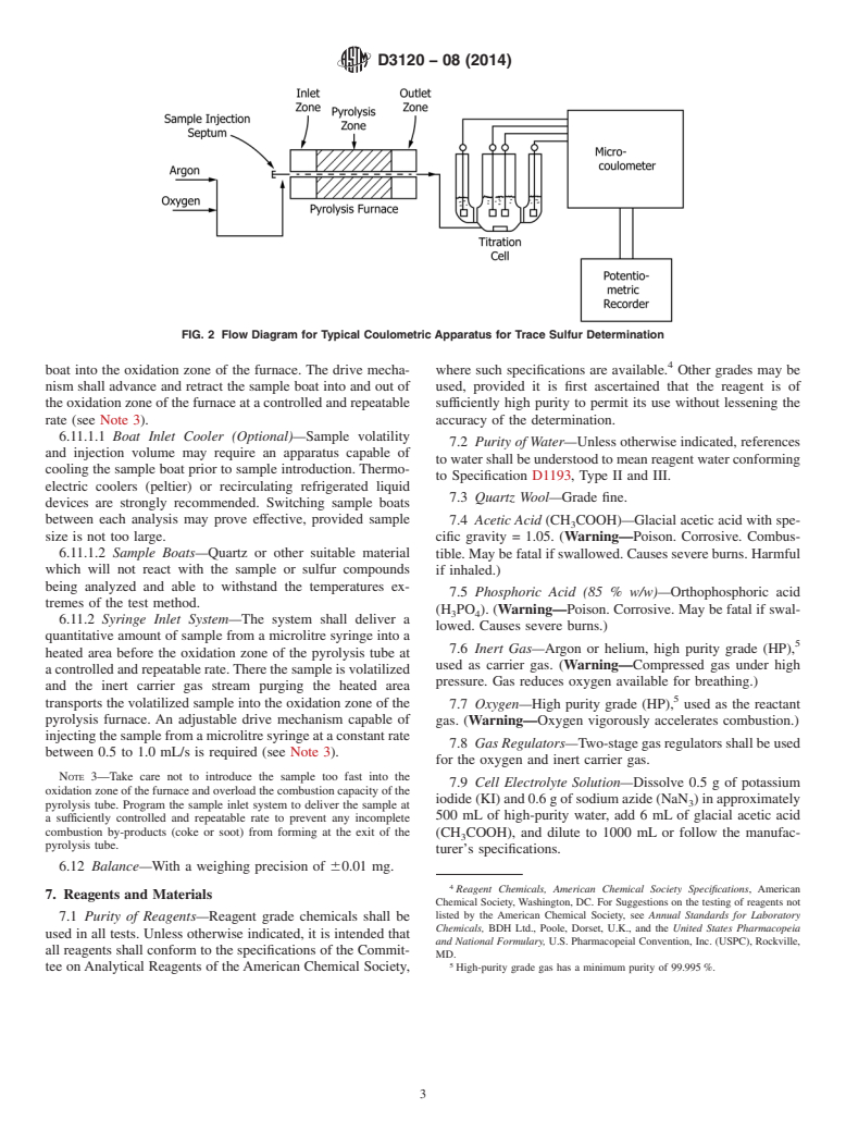 ASTM D3120-08(2014) - Standard Test Method for  Trace Quantities of Sulfur in Light Liquid Petroleum Hydrocarbons  by Oxidative Microcoulometry