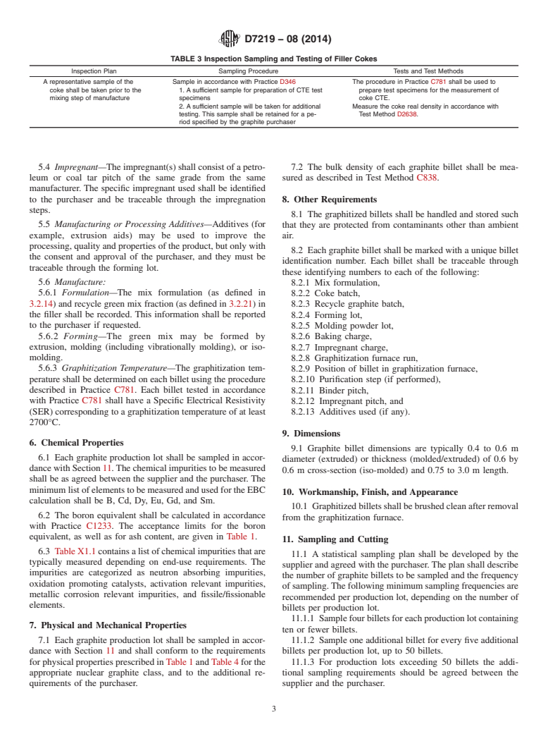 ASTM D7219-08(2014) - Standard Specification for  Isotropic and Near-isotropic Nuclear Graphites