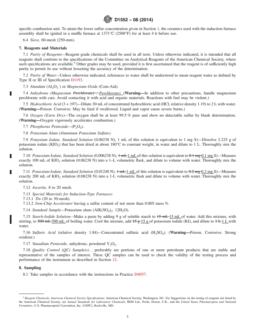 REDLINE ASTM D1552-08(2014) - Standard Test Method for  Sulfur in Petroleum Products &#40;High-Temperature Method&#41;