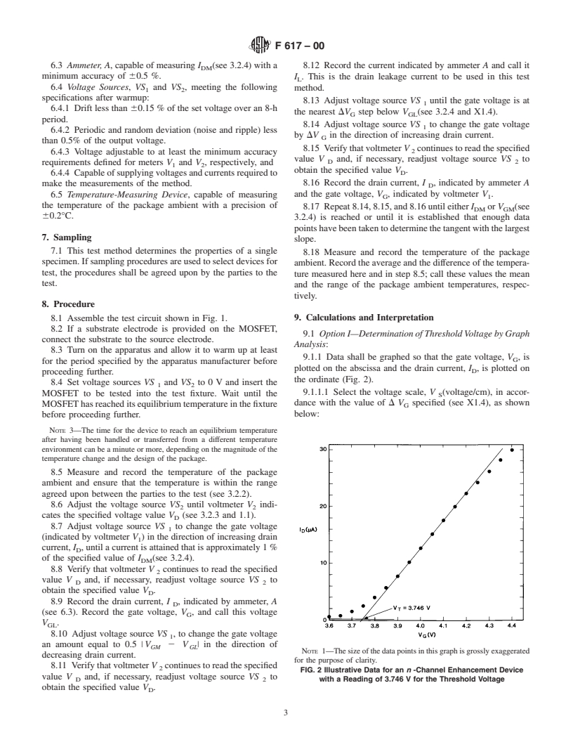 ASTM F617-00 - Standard Test Method for Measuring MOSFET Linear Threshold Voltage (Withdrawn 2006)