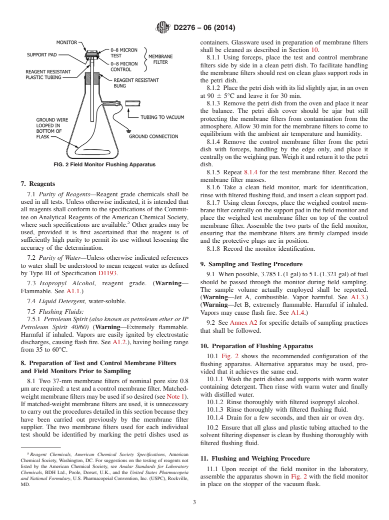 ASTM D2276-06(2014) - Standard Test Method for  Particulate Contaminant in Aviation Fuel by Line Sampling