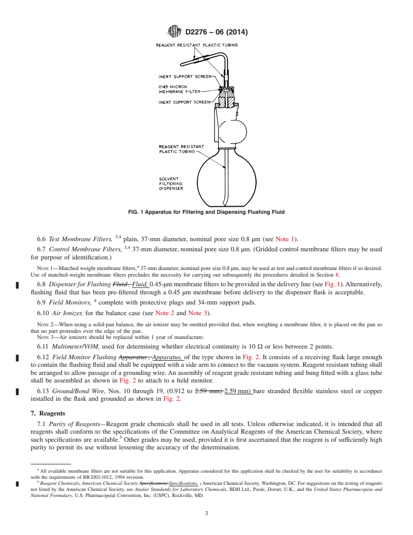 REDLINE ASTM D2276-06(2014) - Standard Test Method for  Particulate Contaminant in Aviation Fuel by Line Sampling