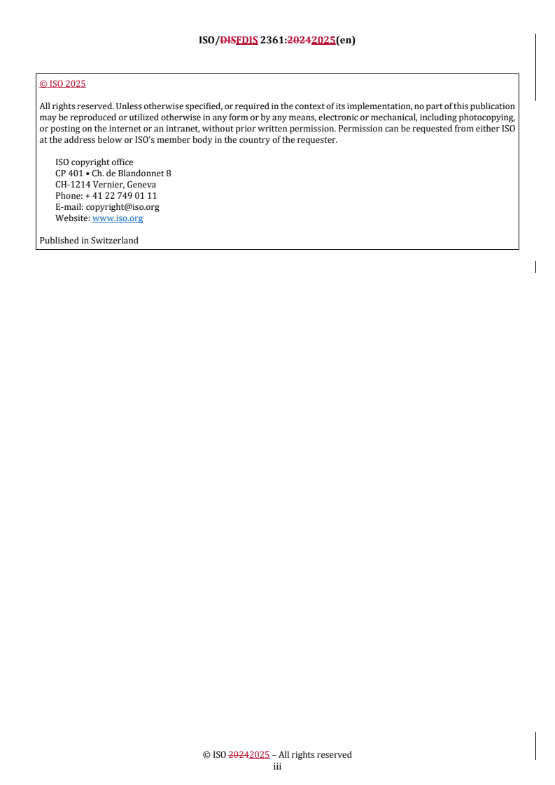 REDLINE ISO/FDIS 2361 - Electrodeposited nickel coatings on magnetic and non-magnetic substrates — Measurement of coating thickness — Magnetic method
Released:20. 03. 2025
