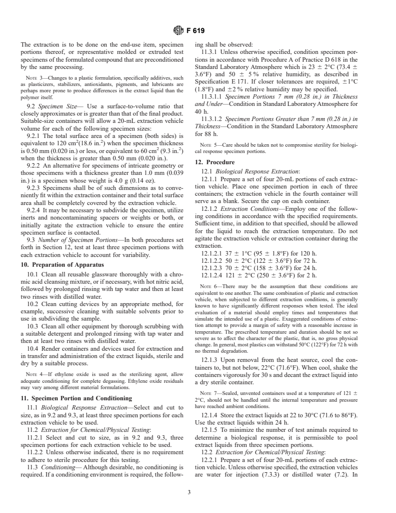 ASTM F619-79(1997)e1 - Standard Practice for Extraction of Medical Plastics