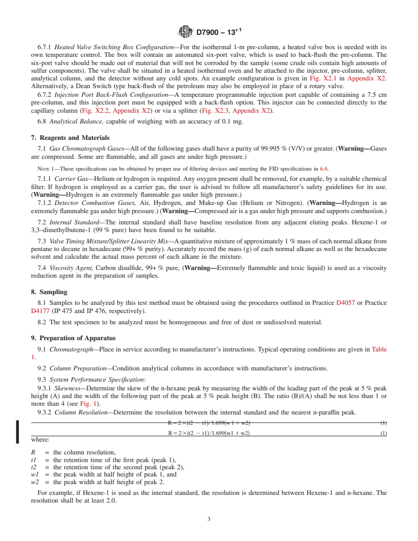 REDLINE ASTM D7900-13e1 - Standard Test Method for Determination of Light Hydrocarbons in Stabilized Crude Oils  by Gas Chromatography