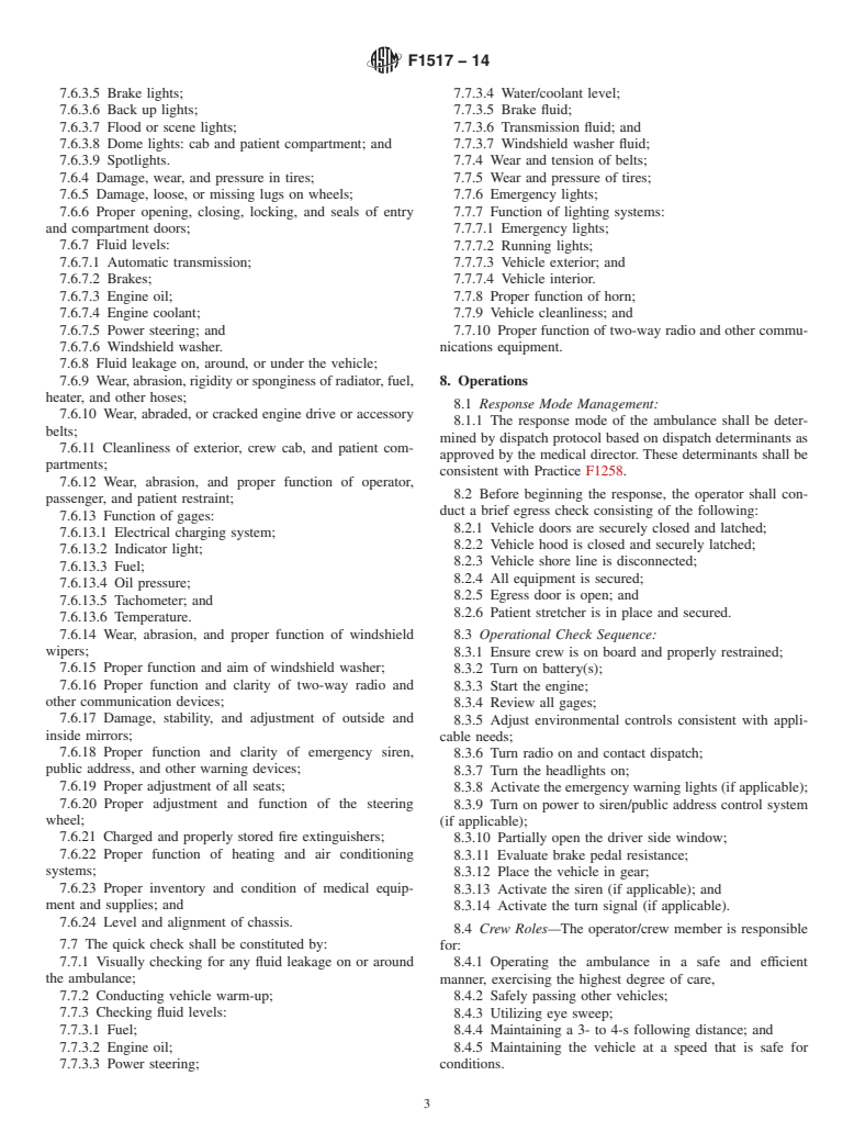 ASTM F1517-14 - Standard Guide for Scope of Performance of Emergency Medical Services Ambulance  Operators (Withdrawn 2023)