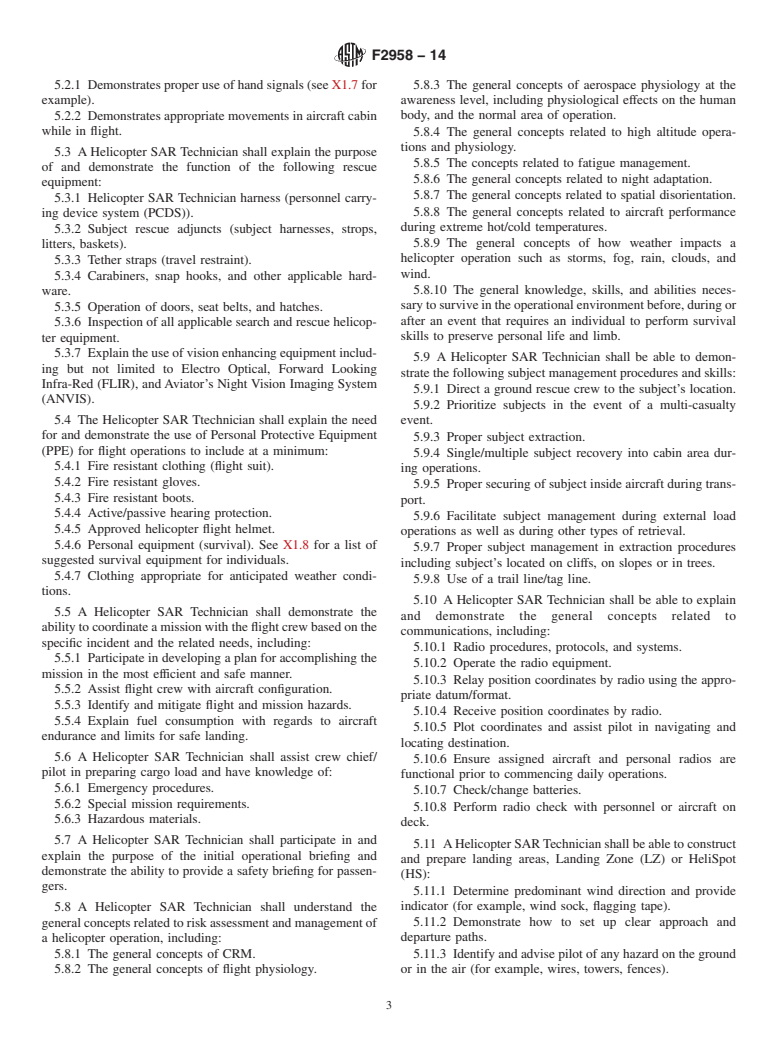 ASTM F2958-14 - Standard Guide for Helicopter Inland Search and Rescue &#40;SAR&#41; Technician