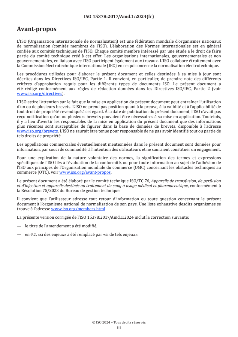 ISO 15378:2017/Amd 1:2024 - Articles d'emballage primaire pour médicaments — Exigences particulières pour l'application de l'ISO 9001:2015 prenant en considération les Bonnes Pratiques de Fabrication (BPF) — Amendement 1: Changements concernant les actions en lien avec le climat
Released:8/30/2024