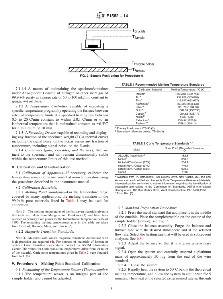 ASTM E1582-14 - Standard Practice for  Calibration of Temperature Scale for Thermogravimetry