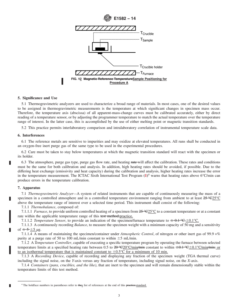 REDLINE ASTM E1582-14 - Standard Practice for  Calibration of Temperature Scale for Thermogravimetry