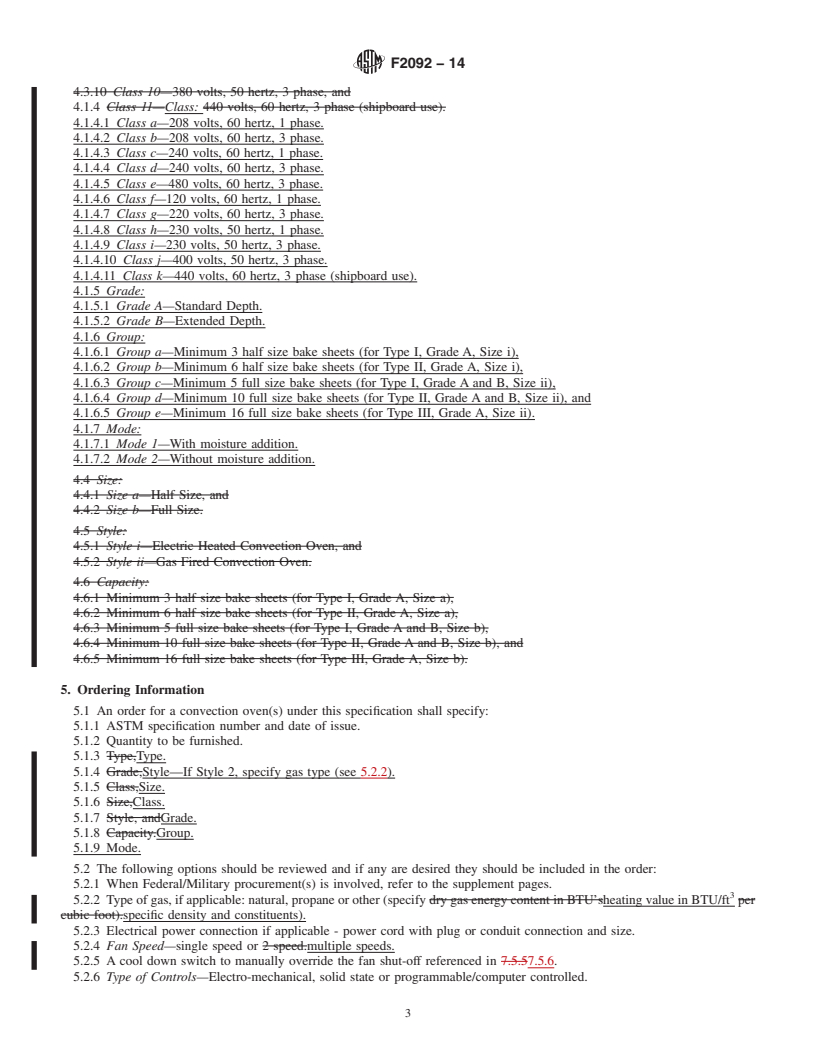 REDLINE ASTM F2092-14 - Standard Specification for  Convection Oven Gas or Electric