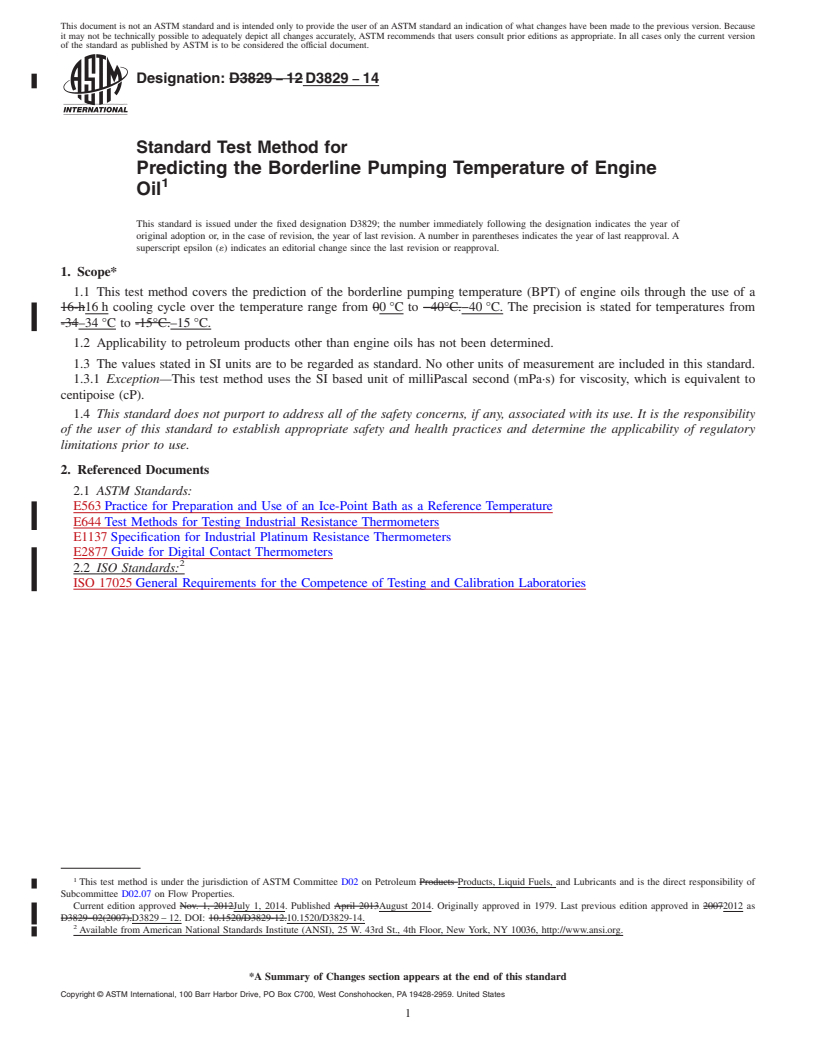 REDLINE ASTM D3829-14 - Standard Test Method for Predicting the Borderline Pumping Temperature of Engine Oil