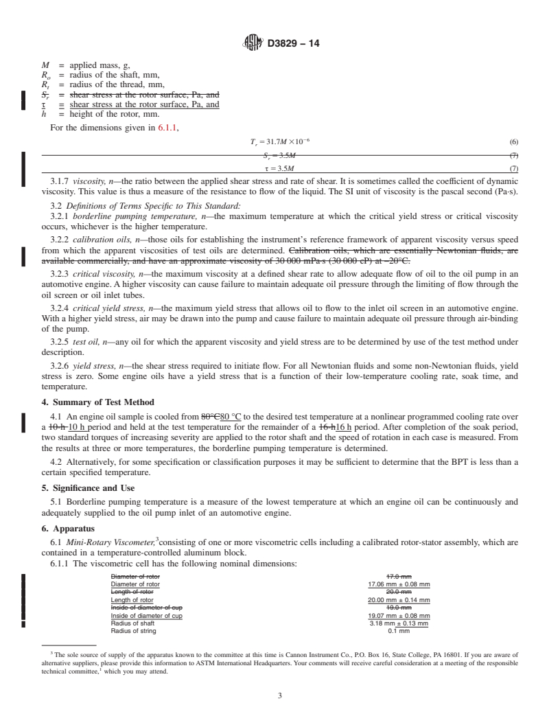 REDLINE ASTM D3829-14 - Standard Test Method for Predicting the Borderline Pumping Temperature of Engine Oil