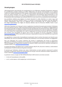 ISO 18788:2015/Amd 1:2024 ISO 18788:2015/Amd 1:2024 - Système de management des opérations de sécurité privées — Exigences et lignes directrices pour son utilisation — Amendement 1: Changements concernant les actions en lien avec le climat
Released:8/30/2024 - Page 3 preview