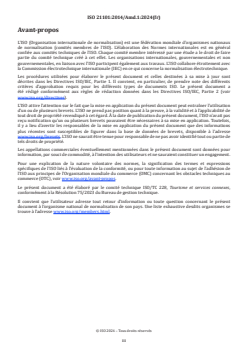 ISO 21101:2014/Amd 1:2024 - Tourisme d'aventure — Systèmes de management de la sécurité — Exigences — Amendement 1: Actions relatives aux changements climatiques
Released:23. 02. 2024 - Page 3 preview