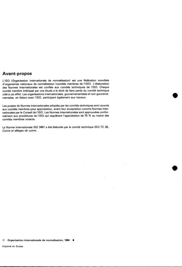 ISO 3491:1984 ISO 3491:1984 - Cuivre et alliages de cuivre corroyés -- Barres étirées de section carrée -- Tolérances en moins sur surplats et tolérances de forme - Page 2 preview