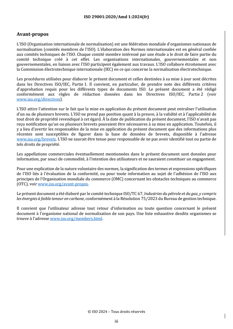 REDLINE ISO 29001:2020/Amd 1:2024 - Industries du pétrole, de la pétrochimie et du gaz naturel — Systèmes de management de la qualité spécifiques au secteur — Exigences pour les organismes de fourniture de produits et de services — Amendement 1: Changements concernant les actions en lien avec le climat
Released:10/1/2024