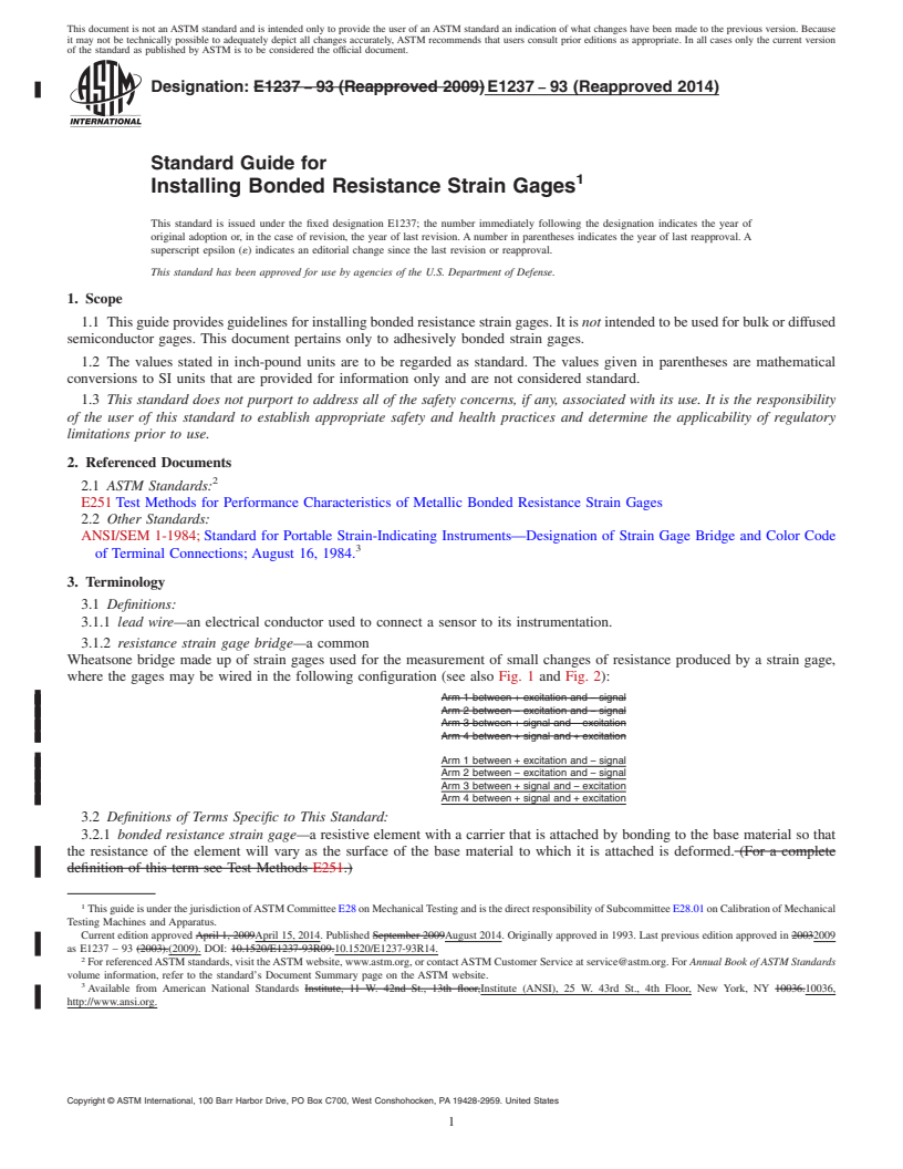 REDLINE ASTM E1237-93(2014) - Standard Guide for  Installing Bonded Resistance Strain Gages