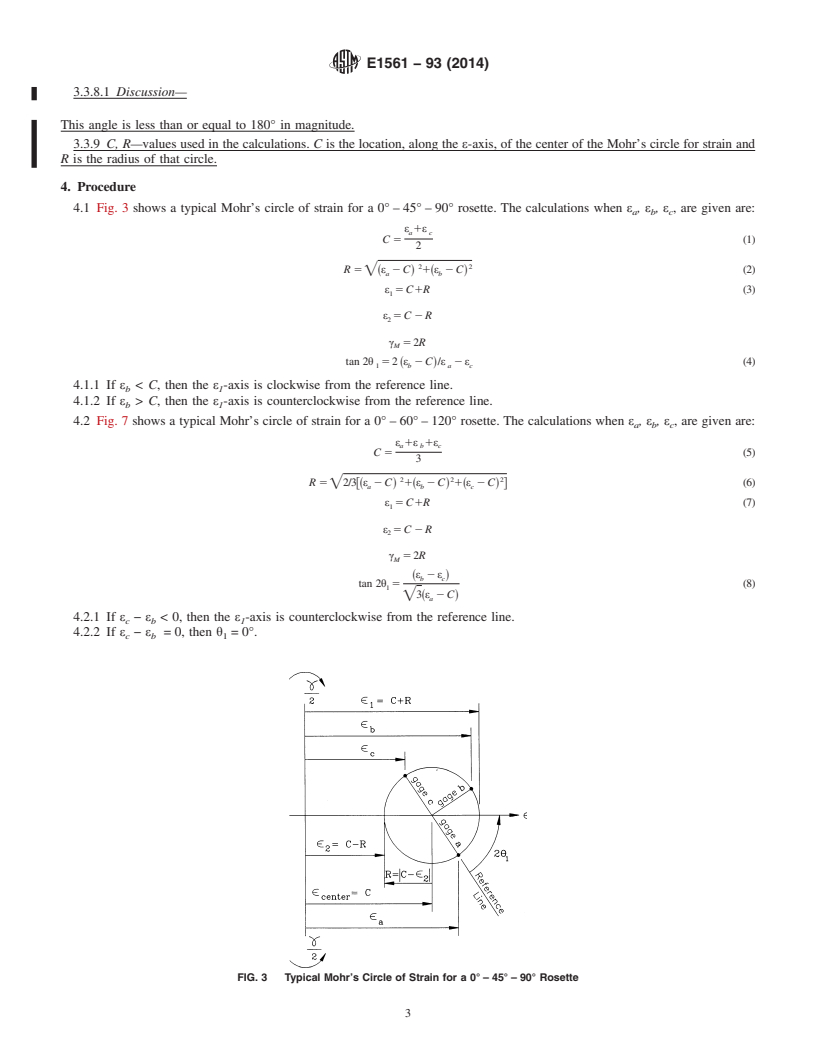 REDLINE ASTM E1561-93(2014) - Standard Practice for  Analysis of Strain Gage Rosette Data